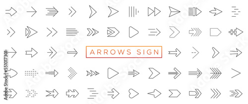 Set arrow icons. Collection different arrows sign. Set different cursor arrow direction symbols in flat style. Black arrows icons