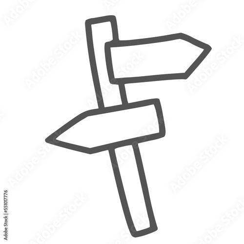 Travel Set outline signpost