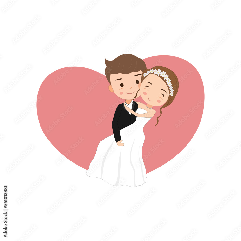Wedding Couple Character - The Wedding Dance. vector isolated on white background. Wedding Couple Character - The Wedding Dance. vector isolated on white background.