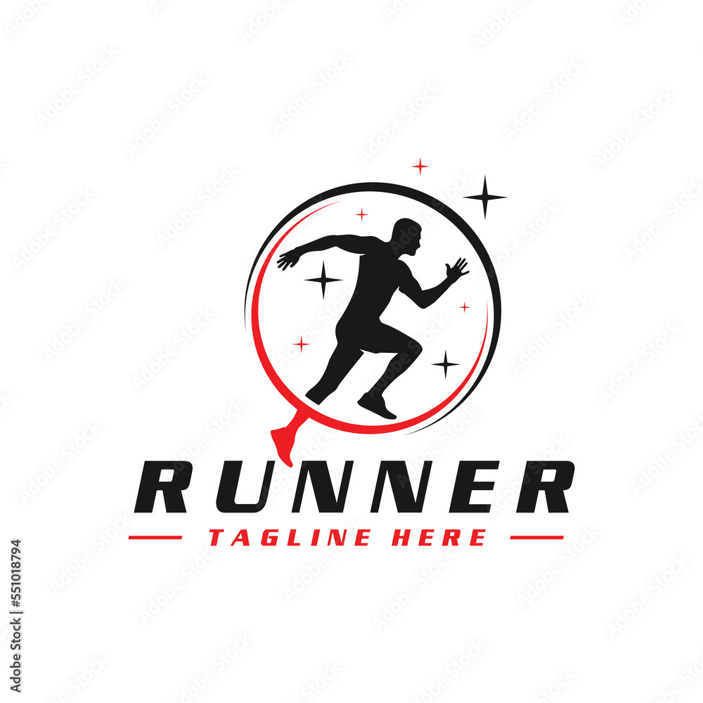 running sport vector illustration logo design running sport vector illustration logo design