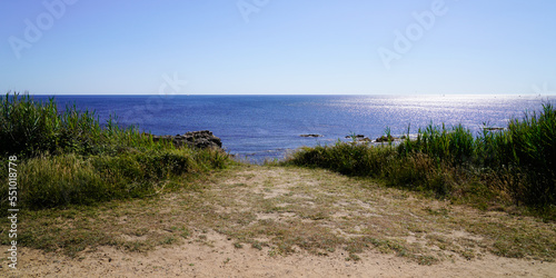 Fototapeta Naklejka Na Ścianę i Meble -  panoramic beach access in west france Talmont-Saint-Hilaire in web header panorama