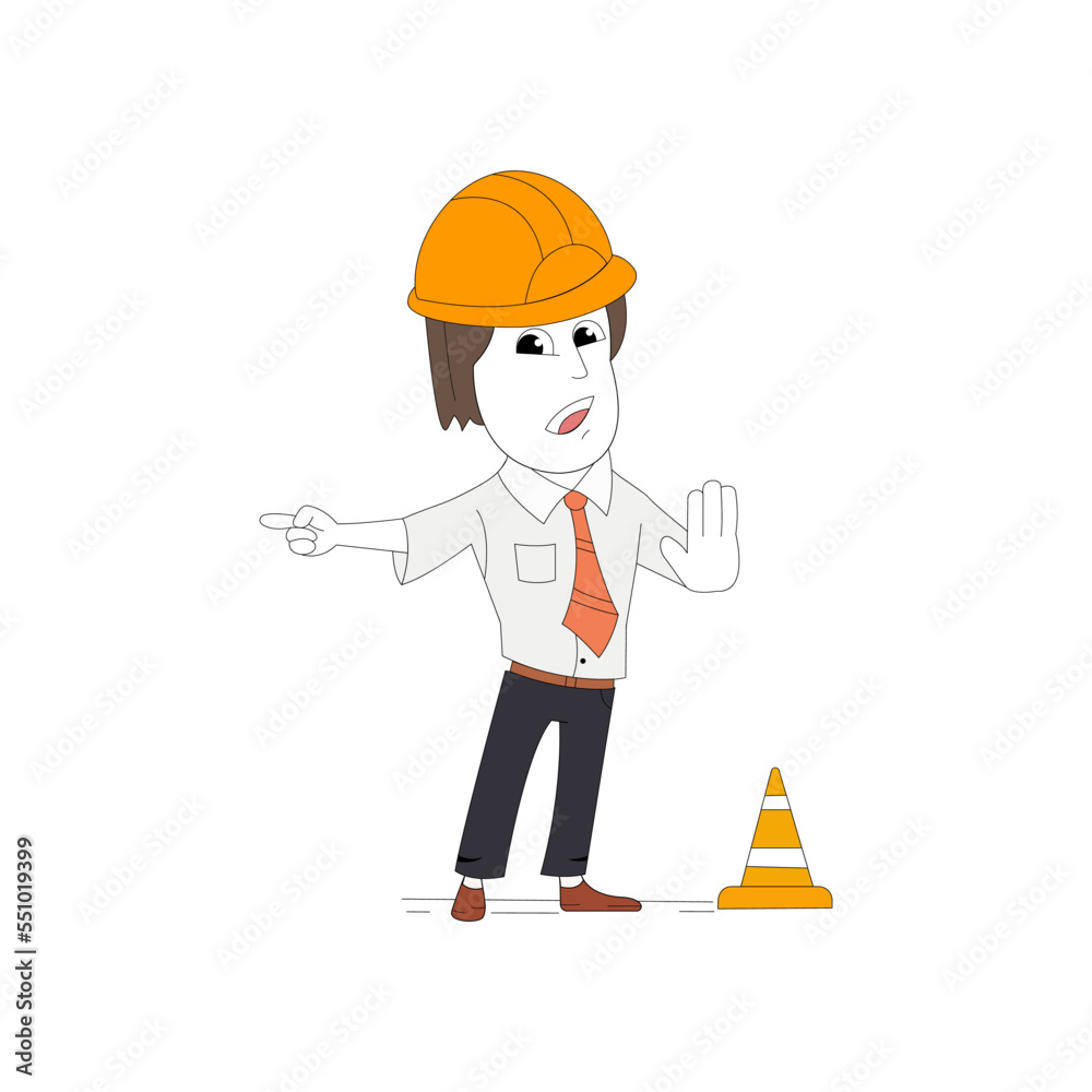 industrial worker vector isolated on white background. corporate man character vector illustration.