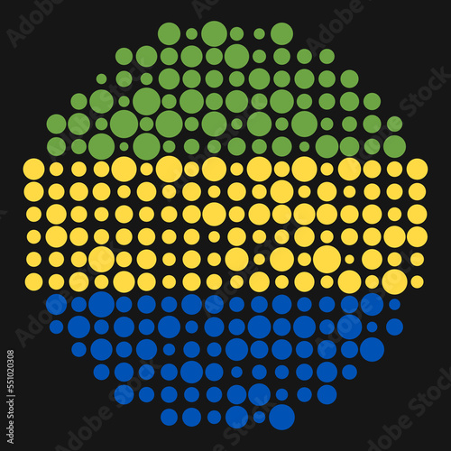 Gabon Silhouette Pixelated pattern map illustration