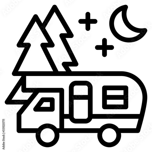 camping camper van hobby icon