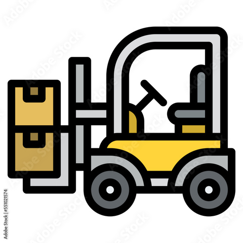 forklift vehicle transport transportation icon