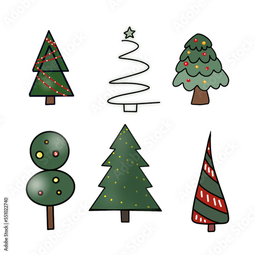 christmas trees set