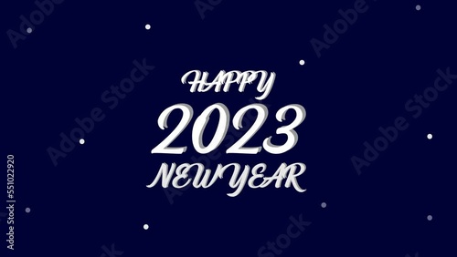 4K Happy new year 2023 eve fireworks celebration loop seamless colorful fireworks with blue background. abstract Multicolor golden shining glowing fireworks