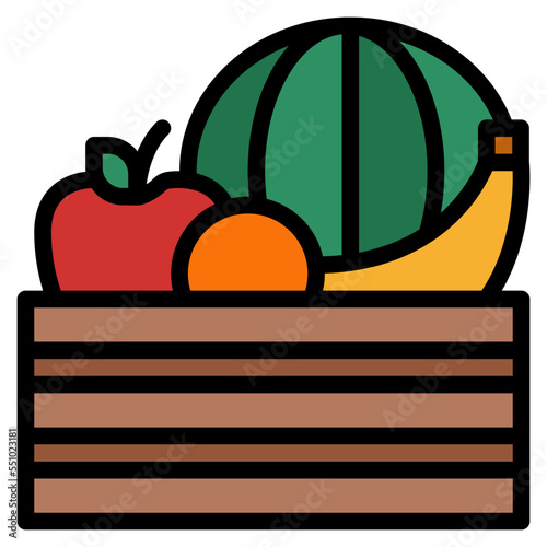 fruits bucket harvest farm icon