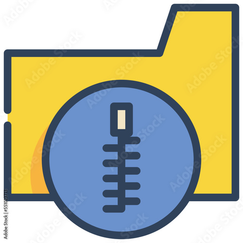 zip compress file folder icon filled outline