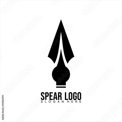 Abstract unique spear logo design with circle.