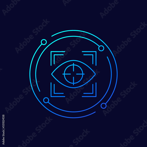 eye tracking icon, linear design