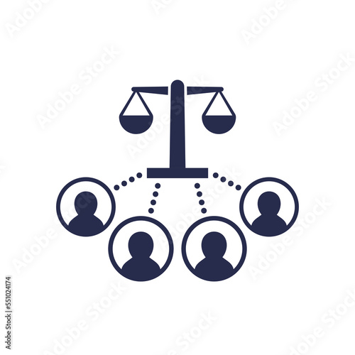 jury icon, law and legal system, vector