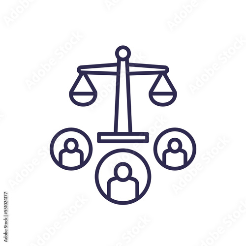 jury line icon, law and legal system
