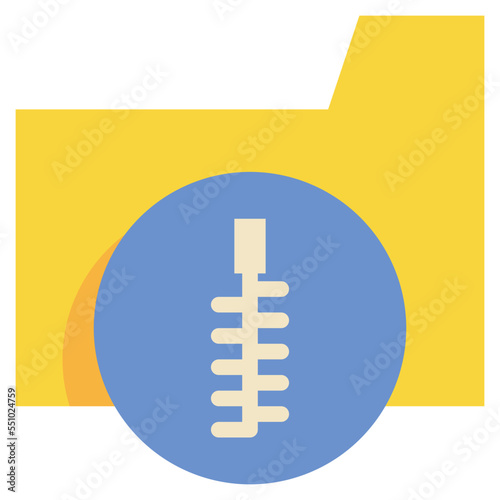 zip compress file folder icon flat style