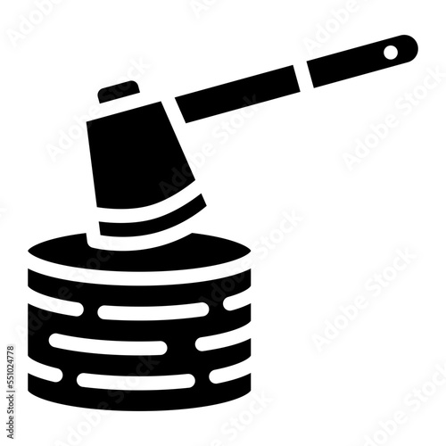 chopping firewood crop wood icon