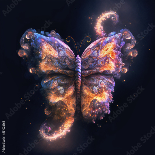 Schmetterling im Galaxienebel, made by AI, künstliche Intelligenz, AI Art