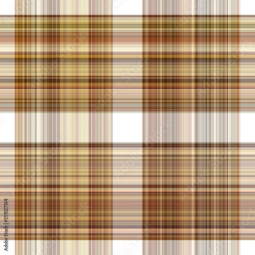 Woodland white tartan seamless pattern textile. Tonal autumnal forest plaid with organic texture. Background of orange stripe for rough wallpaper. 