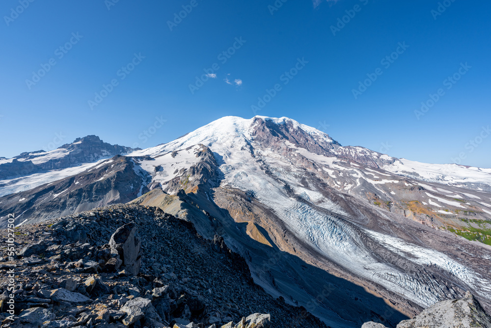 Landscape of Mount Rainier in Summer