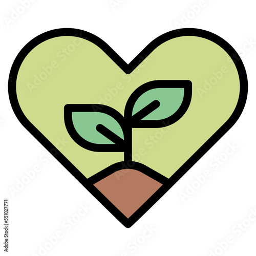 heart plant love conserve ecology icon