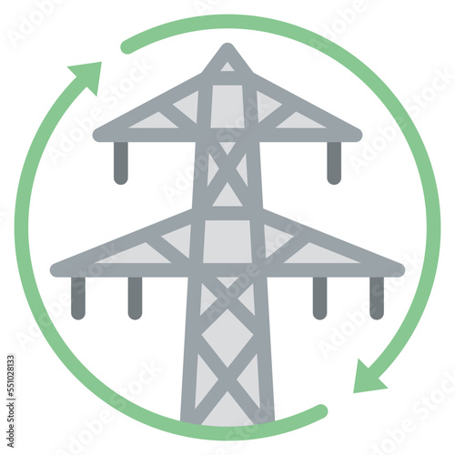 eletricity reuse power light icon