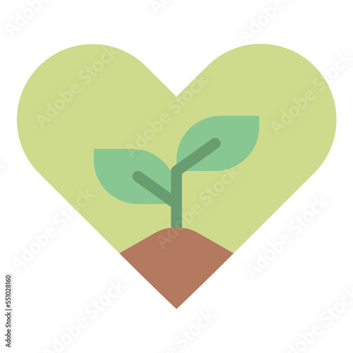 heart plant love conserve ecology icon