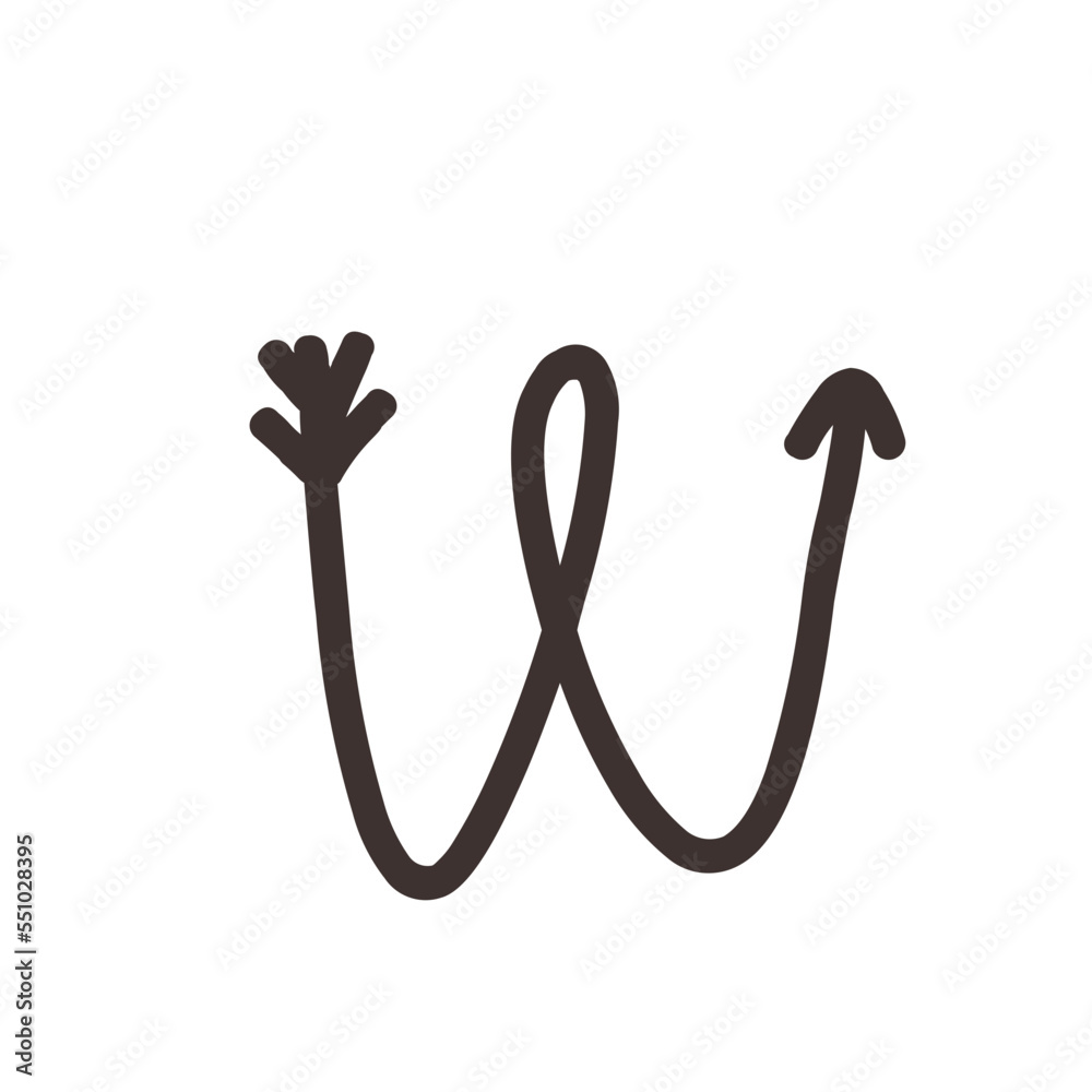 Arrow direction alphabet w Lowercase letters Arrow direction alphabet w Lowercase letters