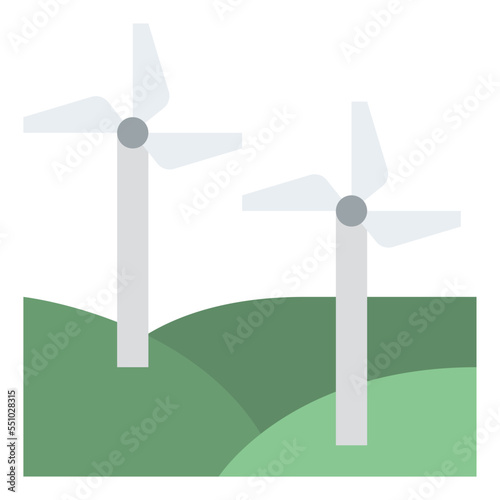 windmill wind energy nature ecology icon