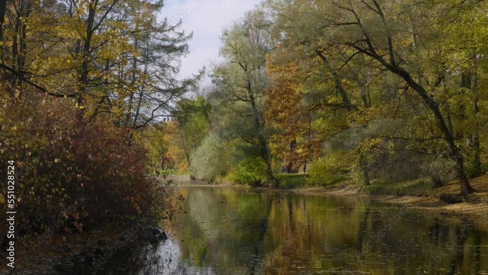 St. Petersburg, pond in the park on Elagin Island in autumn. St. Petersburg, pond in the park on Elagin Island in autumn.