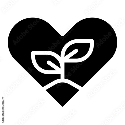 heart plant love conserve ecology icon