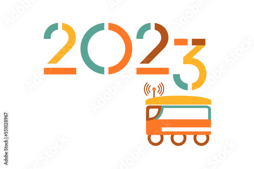 Happy New Year 2023 Festive Robot Transportation
