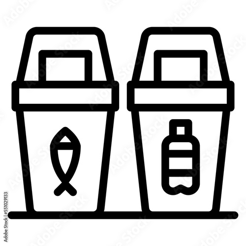 trash waste separation food bottle icon