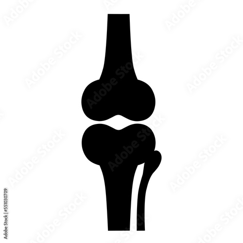 Knee bones icon on white background. The shins of the feet are neatly arranged. Vector illustration
