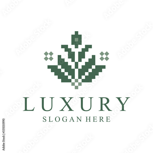 pixel art luxury logo design