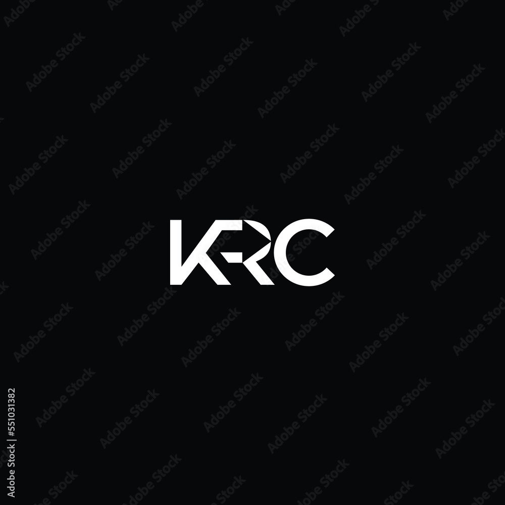 Initial based modern and minimal Logo. KRC letter trendy fonts monogram