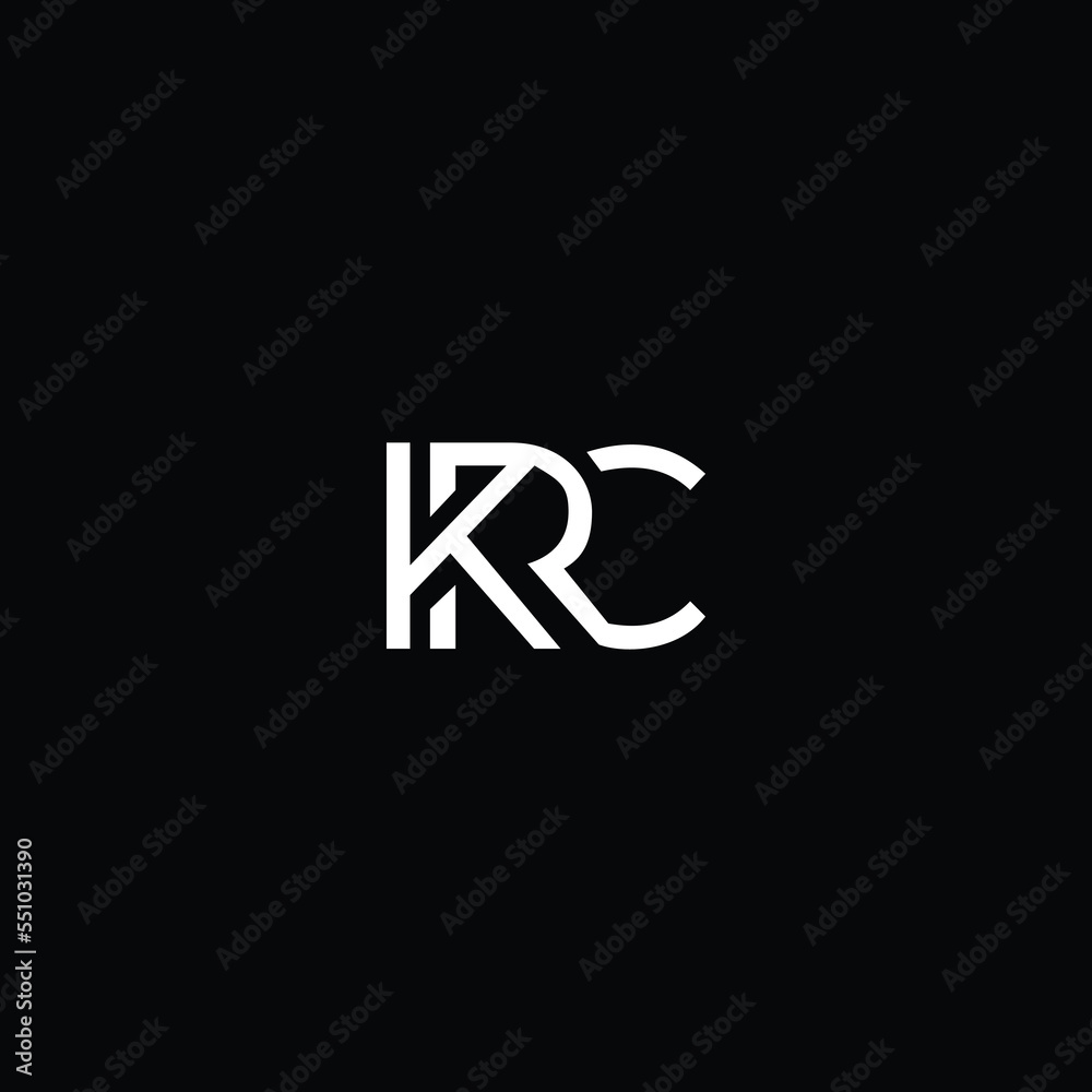 Initial based modern and minimal Logo. KRC letter trendy fonts monogram