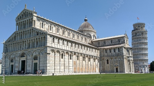 The Pisa Cathedral and the leaning Tower of Pisa. 2020