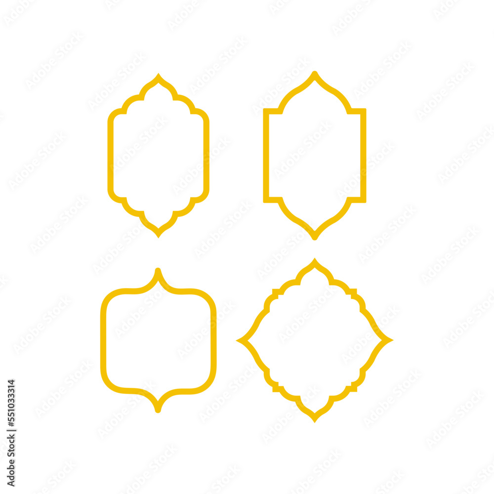 Islamic frame set. Good to use for Islamic Design, Label, Sign, Sticker ...