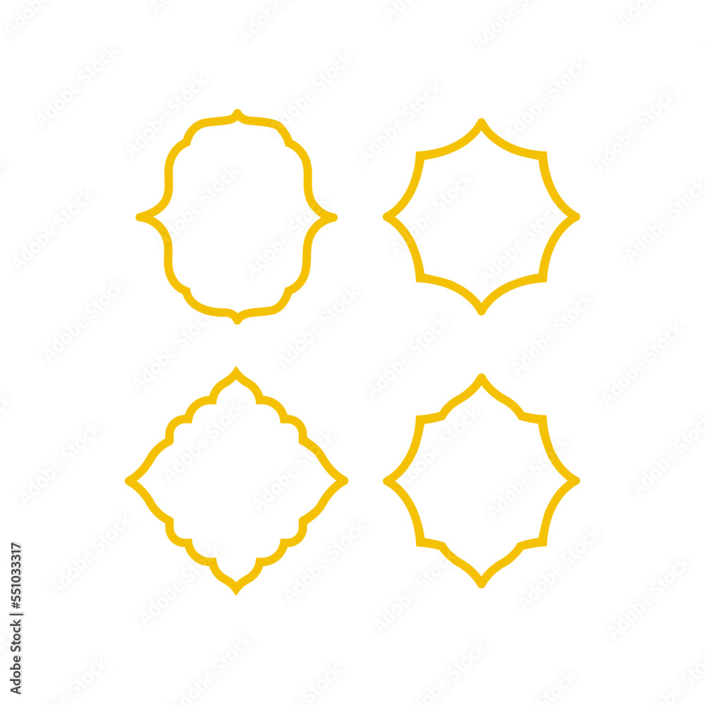 Islamic frame set. Good to use for Islamic Design, Label, Sign, Sticker ...