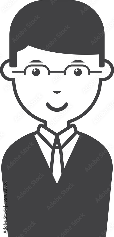 male office worker illustration in minimal style