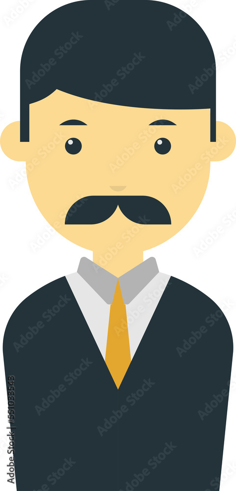 male office worker illustration in minimal style