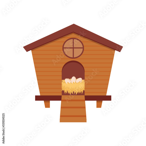 Obraz na płótnie Chicken coop, hen house cartoon vector illustration w salonie