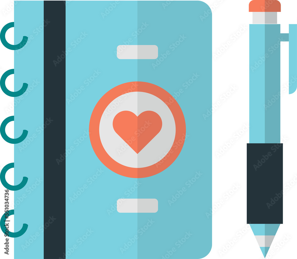 book and heart illustration in minimal style book and heart illustration in minimal style