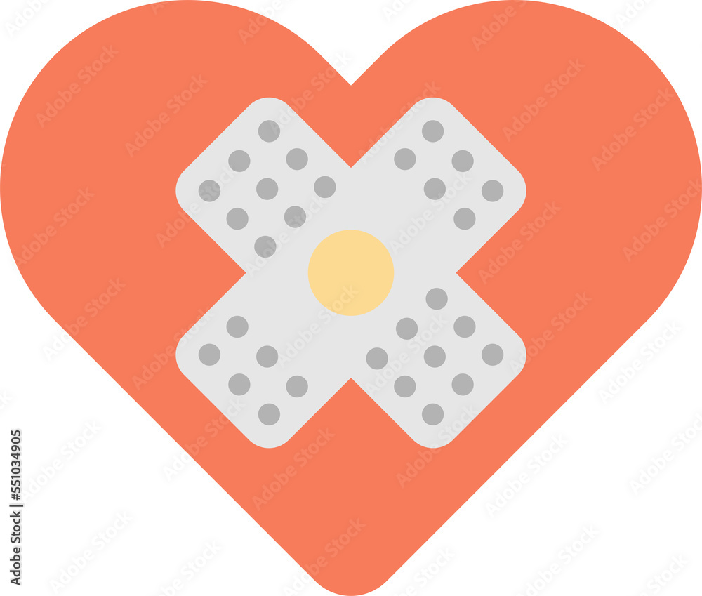 bandages and hearts illustration in minimal style bandages and hearts illustration in minimal style