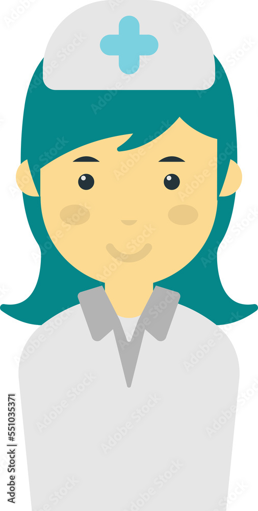 female nurse illustration in minimal style