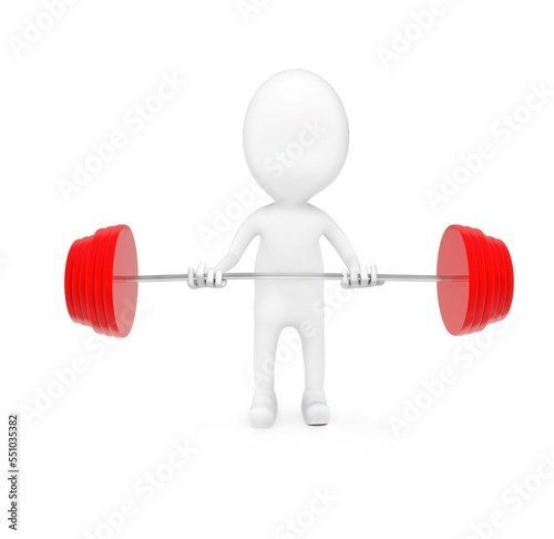 3d man weightlifting- 3d rendering