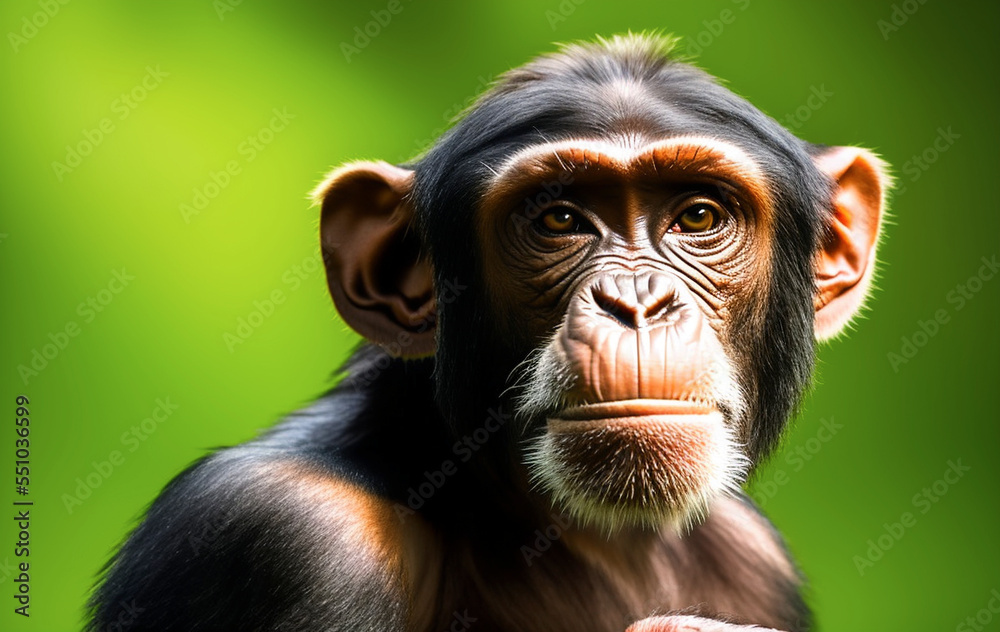 AI close up of a chimp AI close up of a chimp