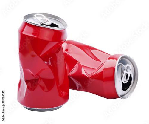 Red crushed cans
