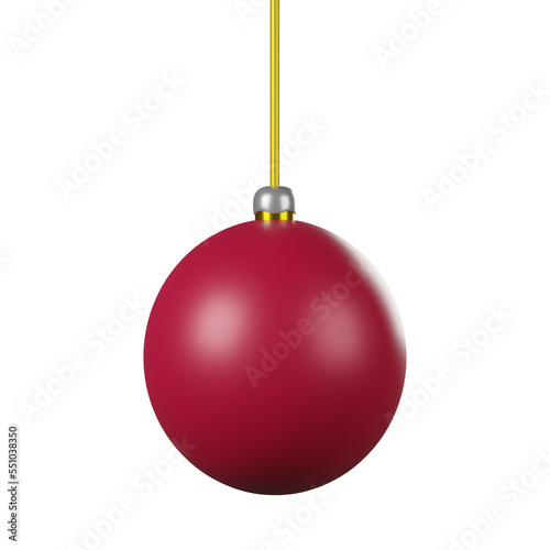 3d red christmas ball