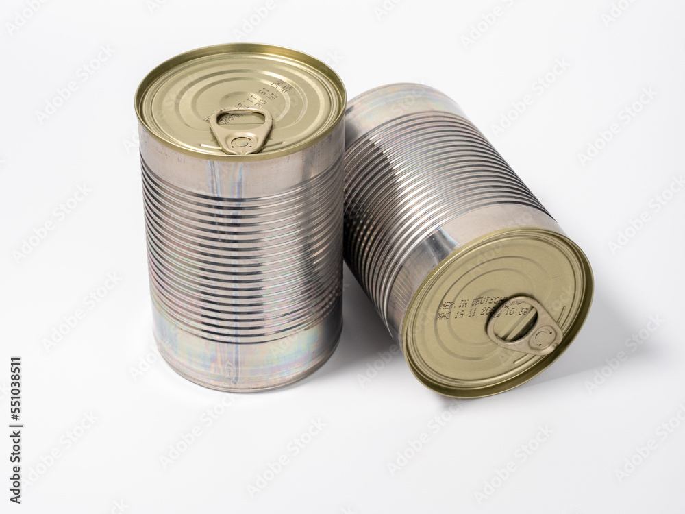 Canned doses on a white background. Canned food. Cans. Canned doses on a white background. Canned food. Cans.