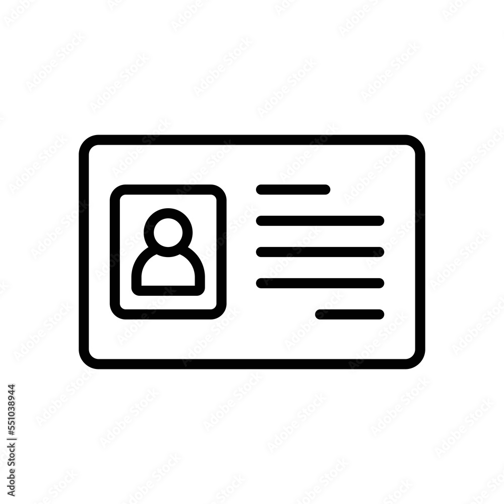 id card icon vector design template in white background id card icon vector design template in white background